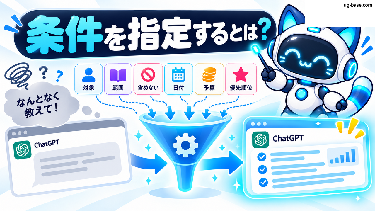 条件を追加すると回答が具体的になる流れ