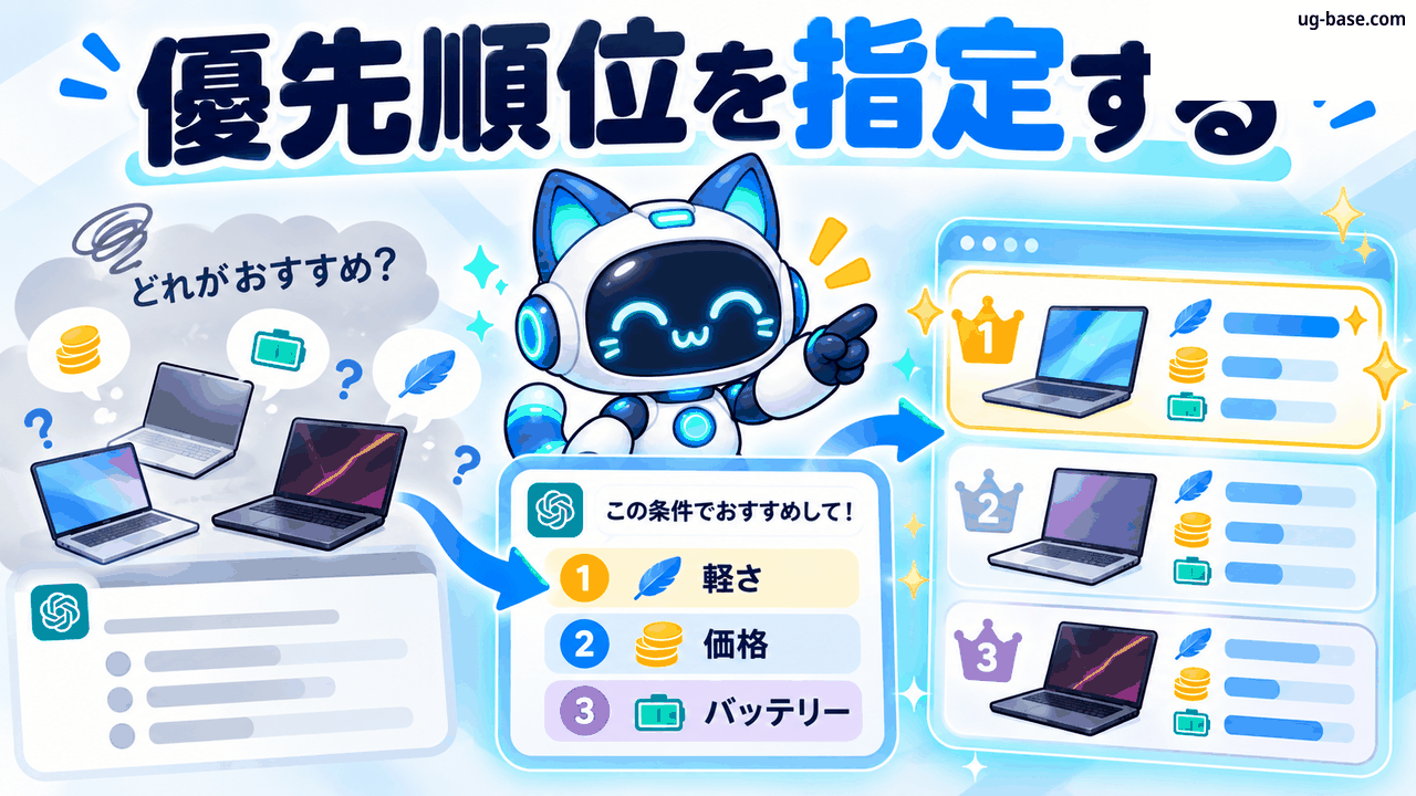 優先順位を付けておすすめを選ぶ図解